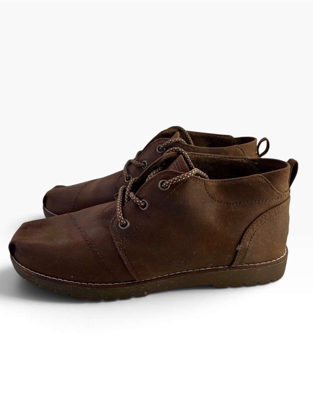 Skechers BOBS Chill Lugs Brown Faux Suede Chukka Ankle Boot Boys 5Y Womens 6.5